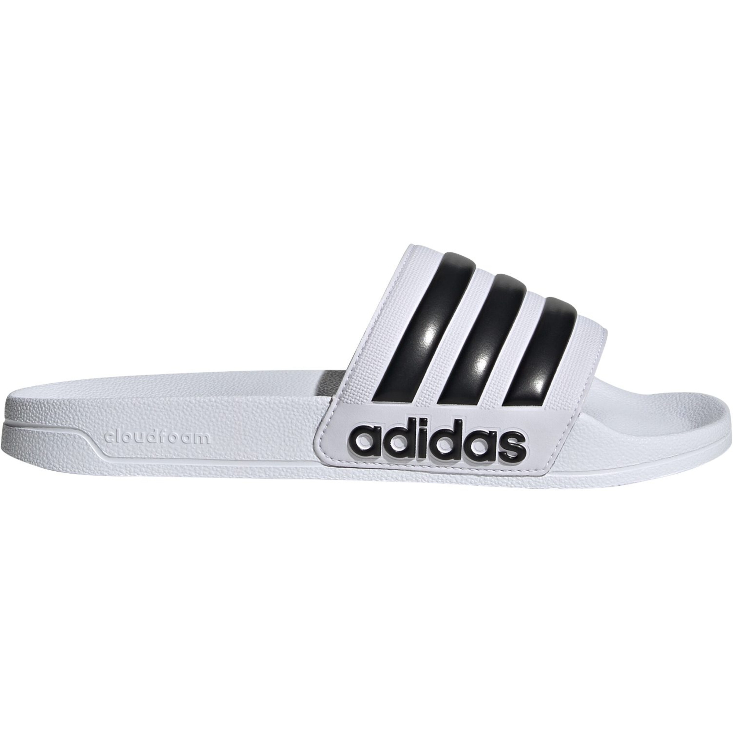 Adidas Shower Adiletten Badelatschen weiß-schwarz 48.5