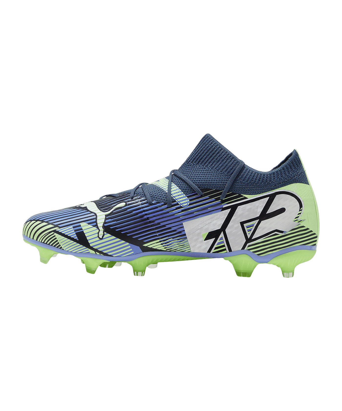 Puma Herren Future 7 Match FG/ AG Fußballschuh grau- blau-weiß-grün