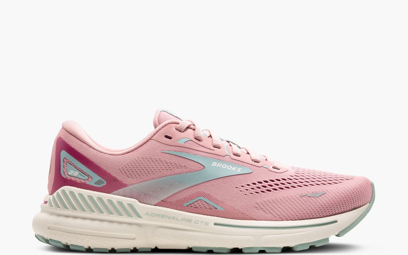 Brooks Damen Adrenaline GTS 23 Laufschuh coral-grau 40.5