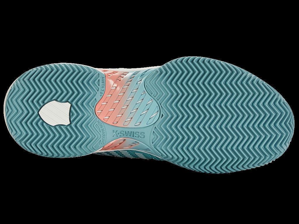 K-Swiss Damen Hypercourt Supreme HB Sandplatz Tennisschuh petrol-weiß-rosa 42