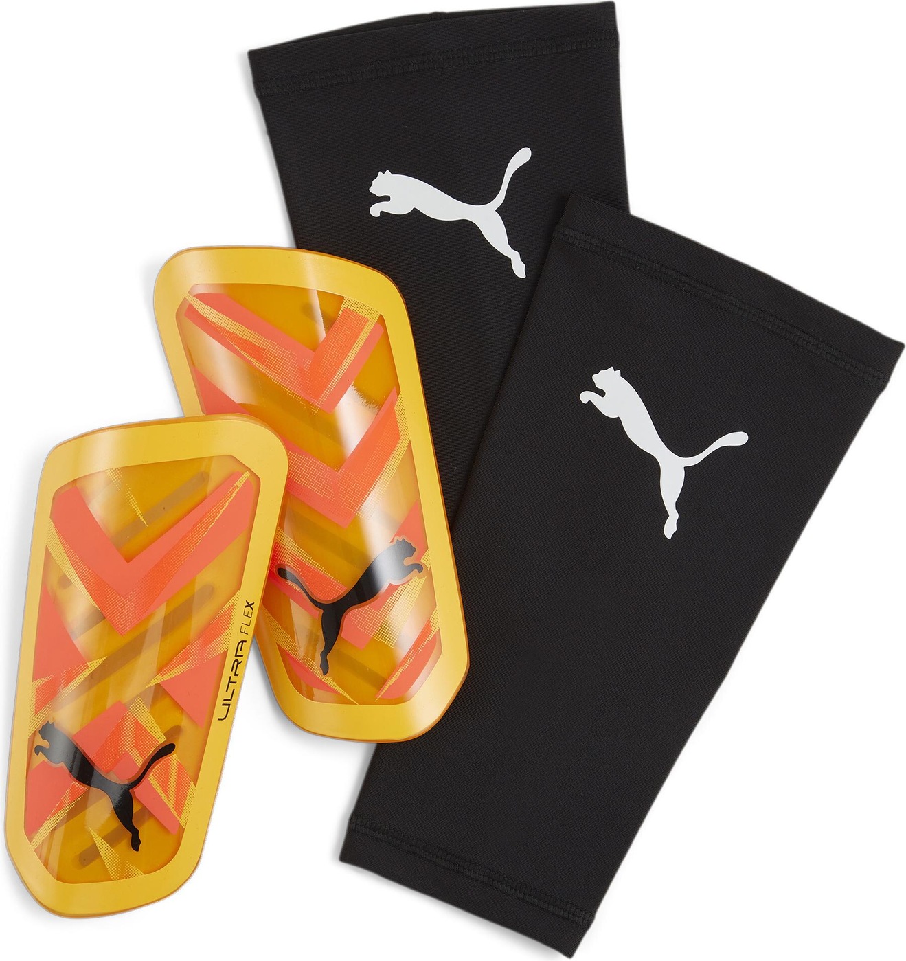 Puma Ultra Flex Sleeve Shin Guards Schienbeinschoner gelb-pink