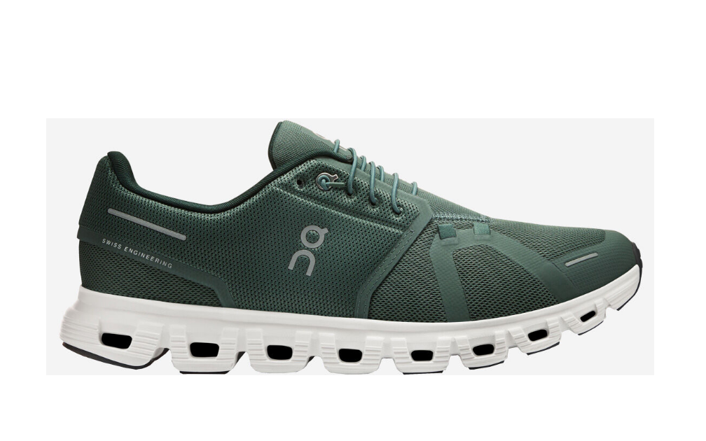 ON Herren Cloud 6 Laufschuh Freizeitschuh olivegrün weiß 47