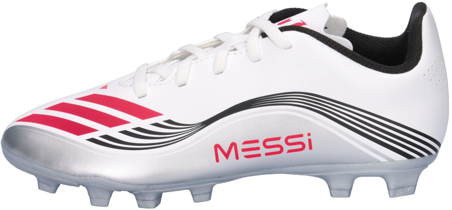 Adidas Kinder F50 Messi Club FG/MG J Fußballschuh weiß-silber-rot 38