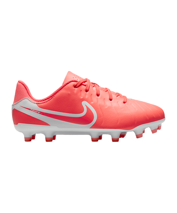 Nike Kinder Tiempo Legend 10 Academy FG/MG Fußballschuh neon- coral, weiß