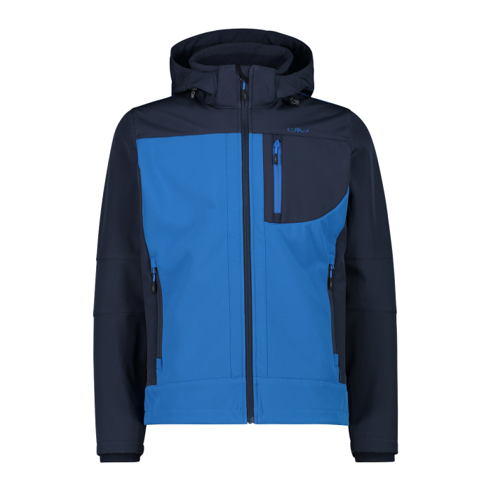 CMP Herren Zip Hood Jacke Softshelljacke blau, anthrazit 56