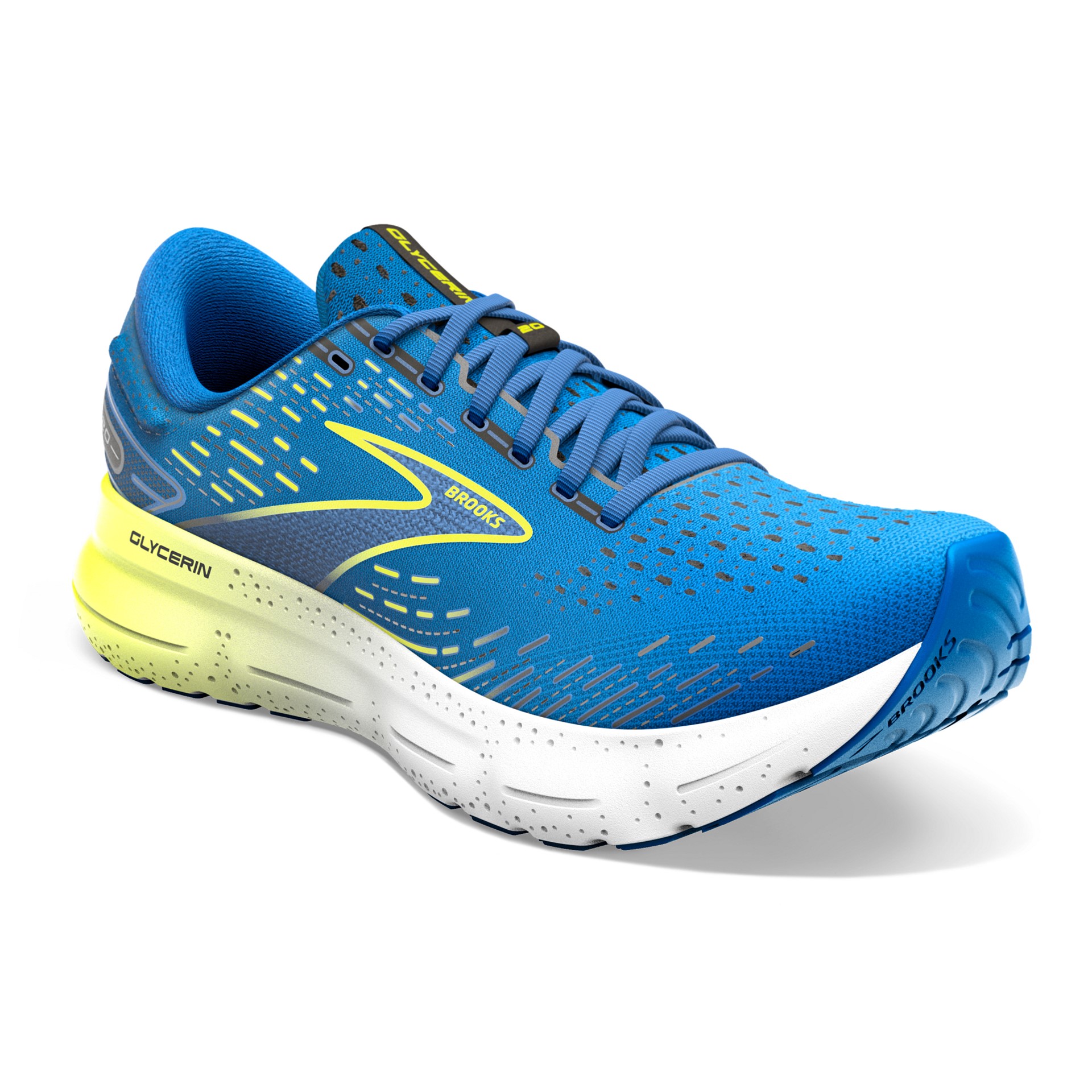 Brooks Herren Glycerin 20 Laufschuh blau-weiß-gelb 47.5