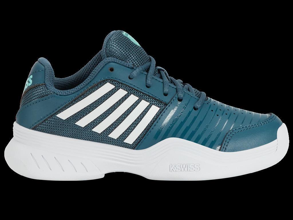 K- Swiss Kinder Court Express Tennisschuh Teppich petrol- weiß 32,5