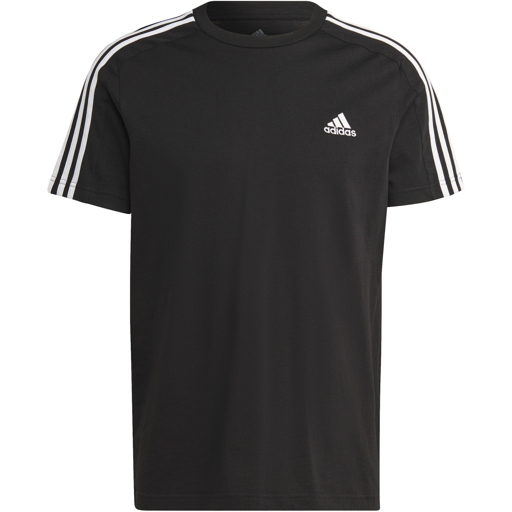 Adidas Herren Essentials 3 Streifen T-Shirt Sportshirt schwarz-weiß XXL