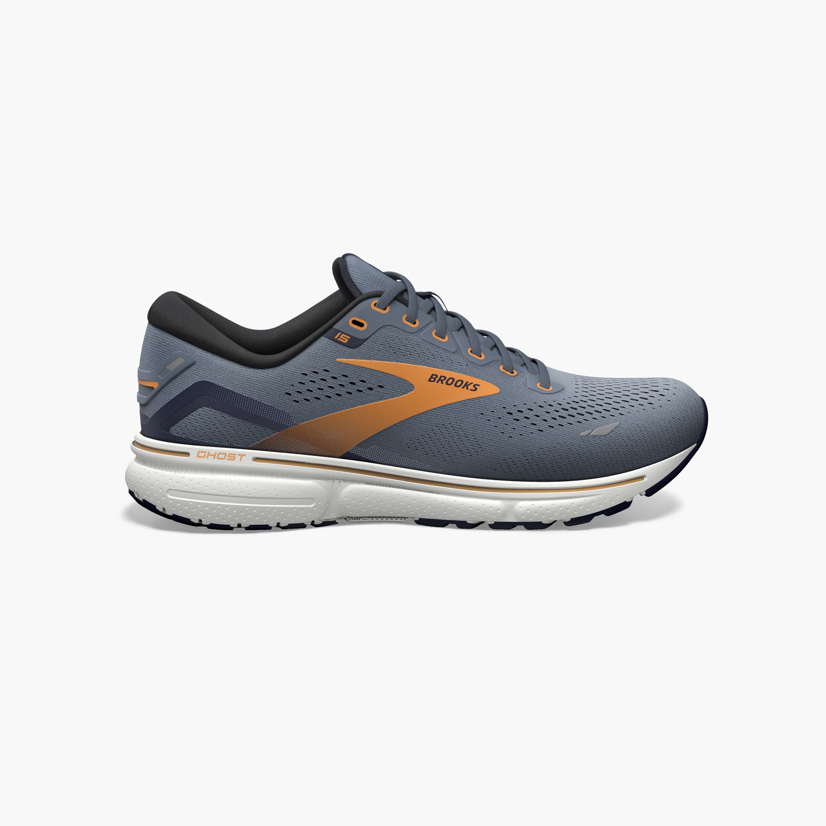 Brooks Herren Ghost 15 Laufschuh grau-orange