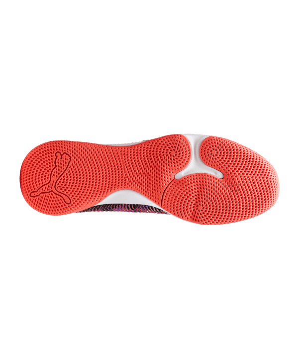 Puma Herren Future 8 Match IT Fußballschuh Hallenfußballschuh schwarz, weiß, orange, lila