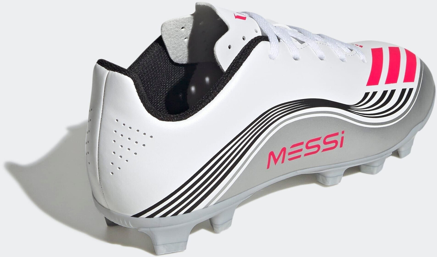 Adidas Kinder F50 Messi Club FG/MG J Fußballschuh weiß-silber-rot 38