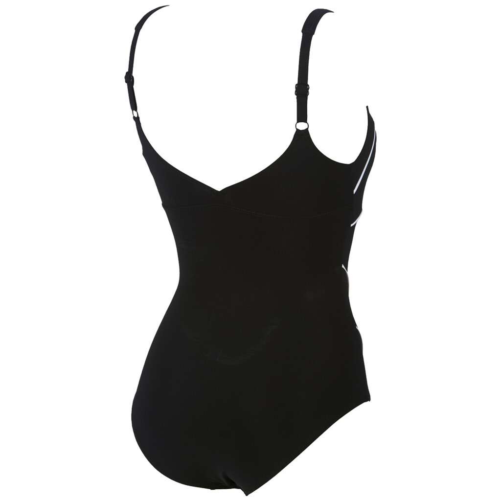 Arena Damen Jewel One Piece Low C Cup Badeanzug schwarz- weiß