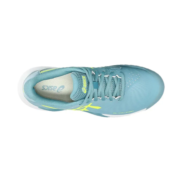 Asics Damen Gel- Challenger 14 Tennisschuh Sandplatz Tennisschuh blau gelb weiß
