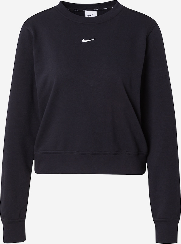 Nike Damen One Dri- Fit Crew HBR TT Sweatshirt Langarmshirt schwarz weiß