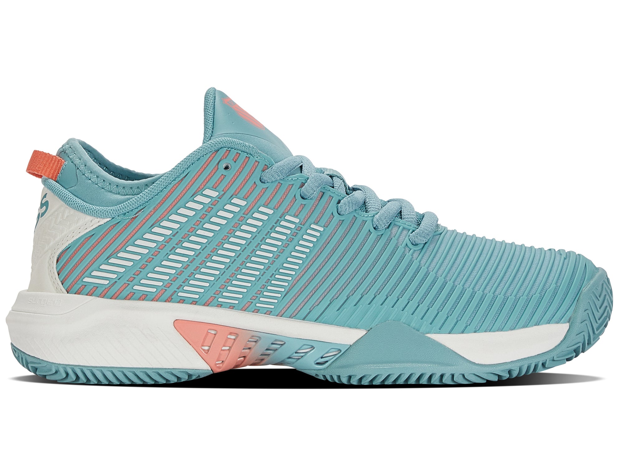 K-Swiss Damen Hypercourt Supreme HB Sandplatz Tennisschuh petrol-weiß-rosa 42