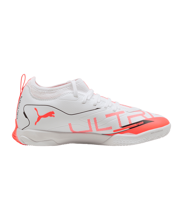 Puma Kinder Ultra 5 Match IT Fußballschuh Fußballhallenschuh weiß, orange, schwarz