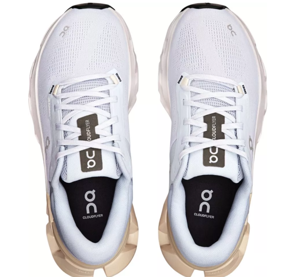 ON Damen Cloudflyer 5 Laufschuh Freizeitschuh hellblau beige weiß