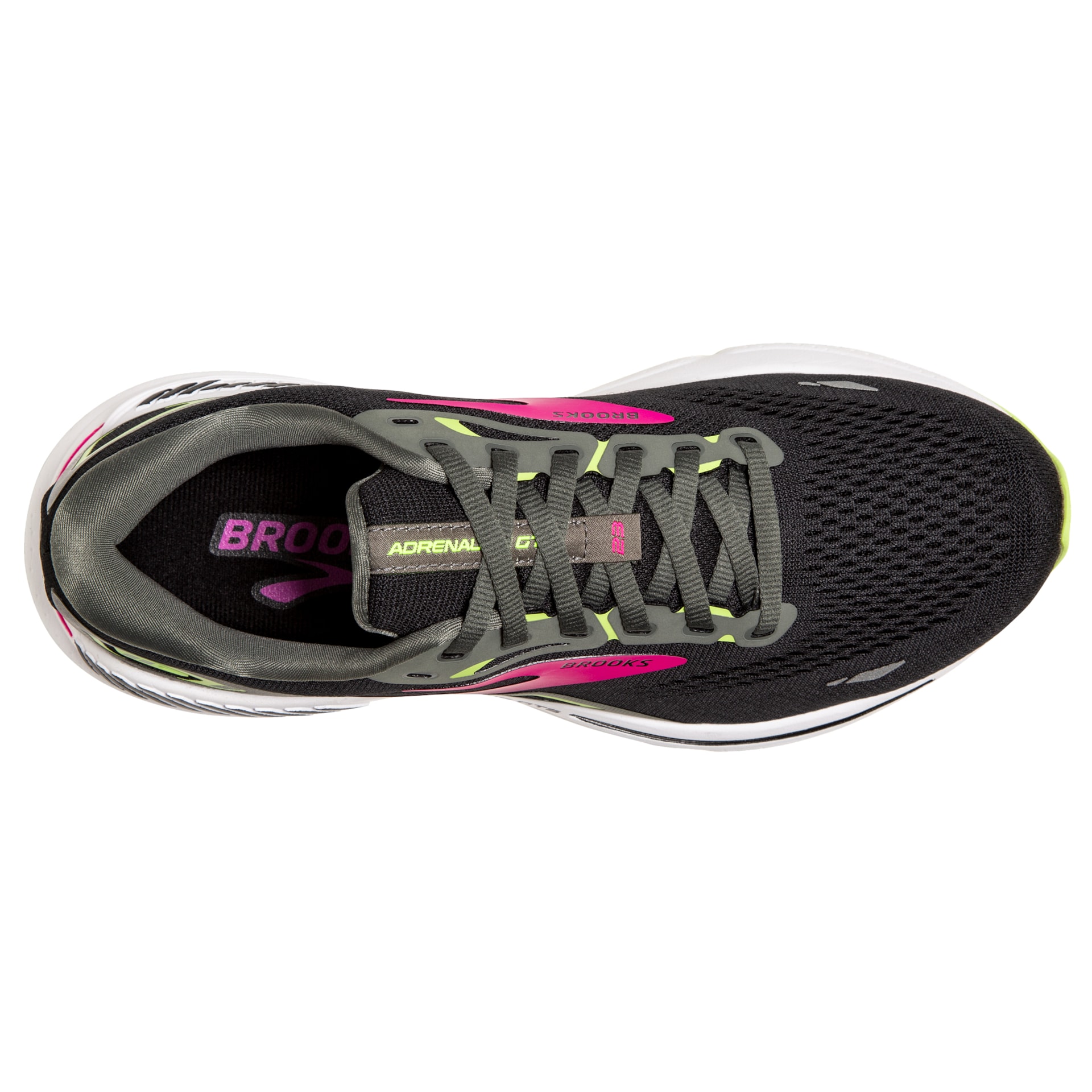 Brooks Damen Adrenaline GTS 23 Laufschuh wide schwarz-lila-grün 42