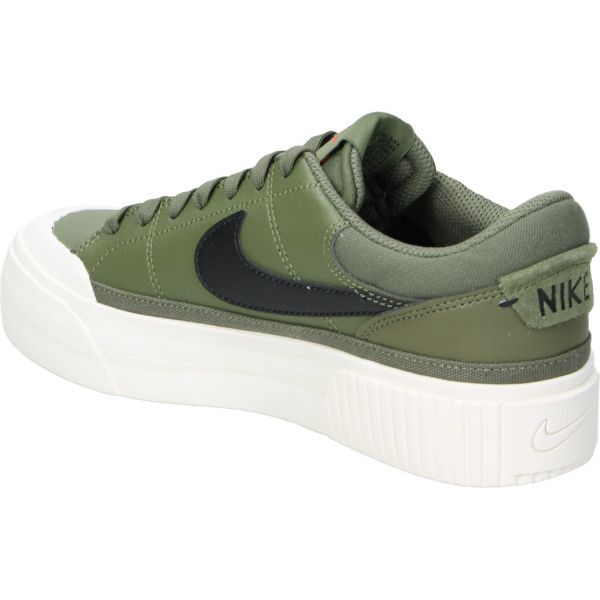 Nike Damen Court Legacy Lift Sneaker Freizeitschuh oliv-weiß-schwarz 42.5