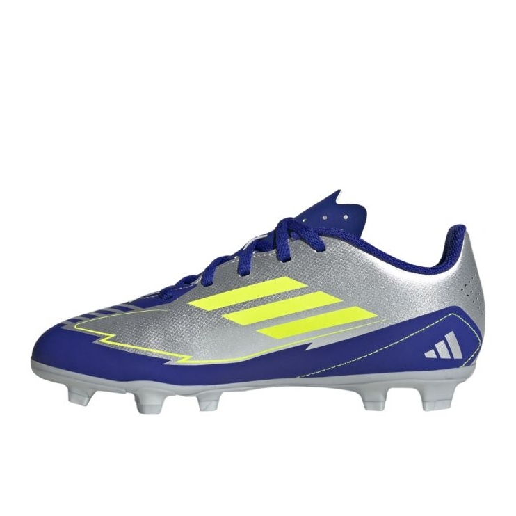 Adidas Kinder F50 Club FG/MG Messi Fußballschuh silber blau neongelb