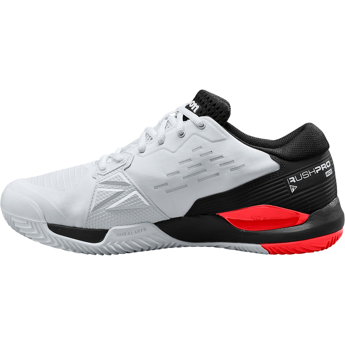 Wilson Herren Rush Pro Ace Clay Tennisschuh Sandplatzschuh weiß-schwarz-rot 48