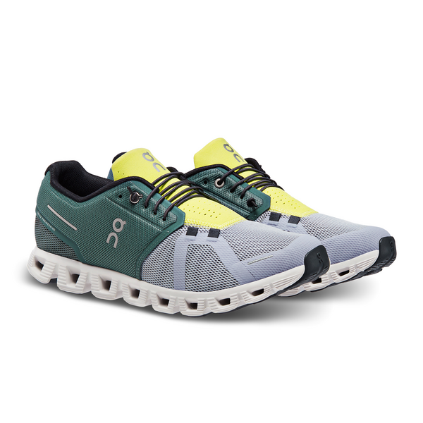 ON Herren Cloud 5 Laufschuh Freizeitschuh oliv-grau-neon grün 47.5