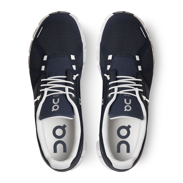 ON Herren Cloud 5 Laufschuh Freizeitschuh dunkelblau-weiß 43
