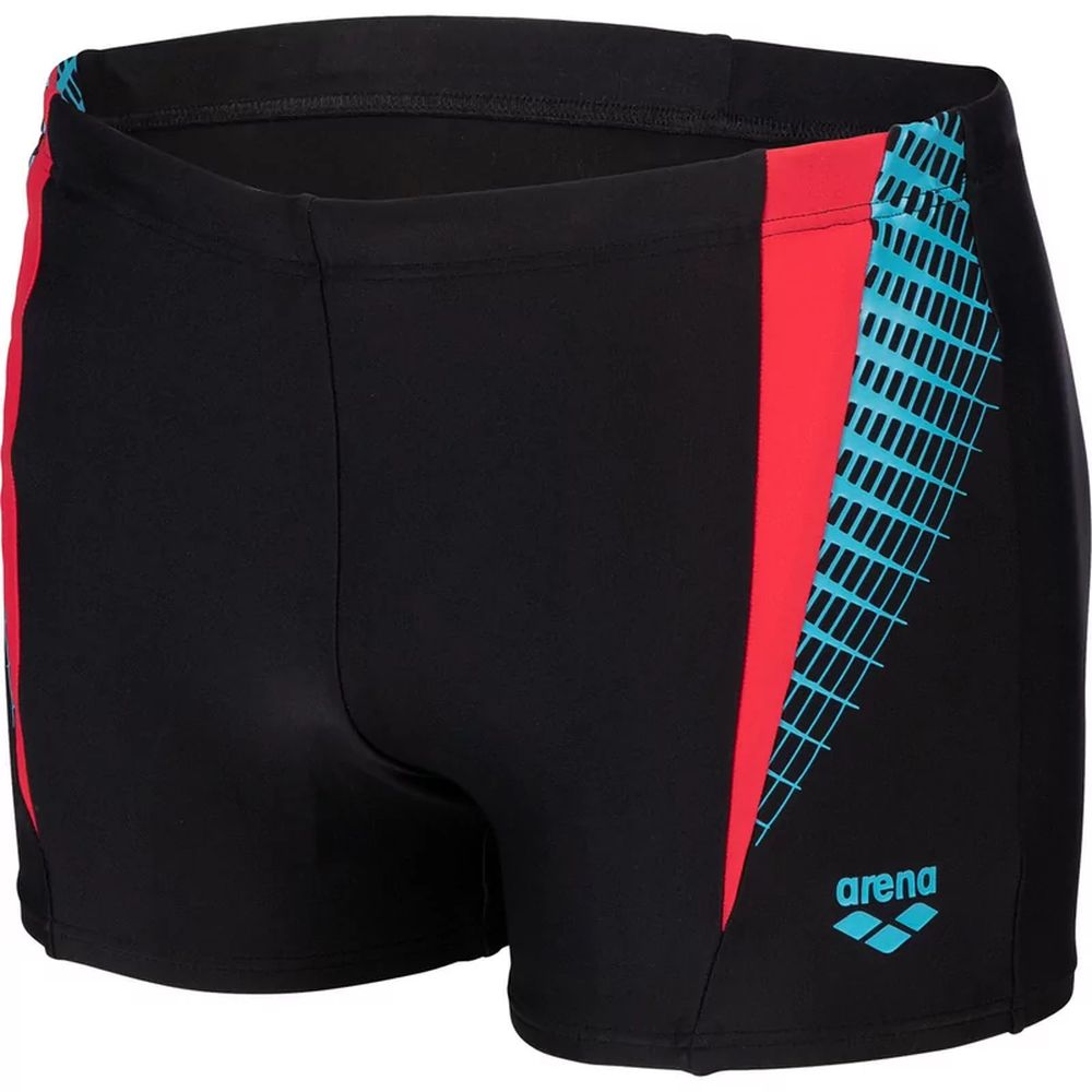 Arena Herren Threefold Short Badehose schwarz-türkis-rot