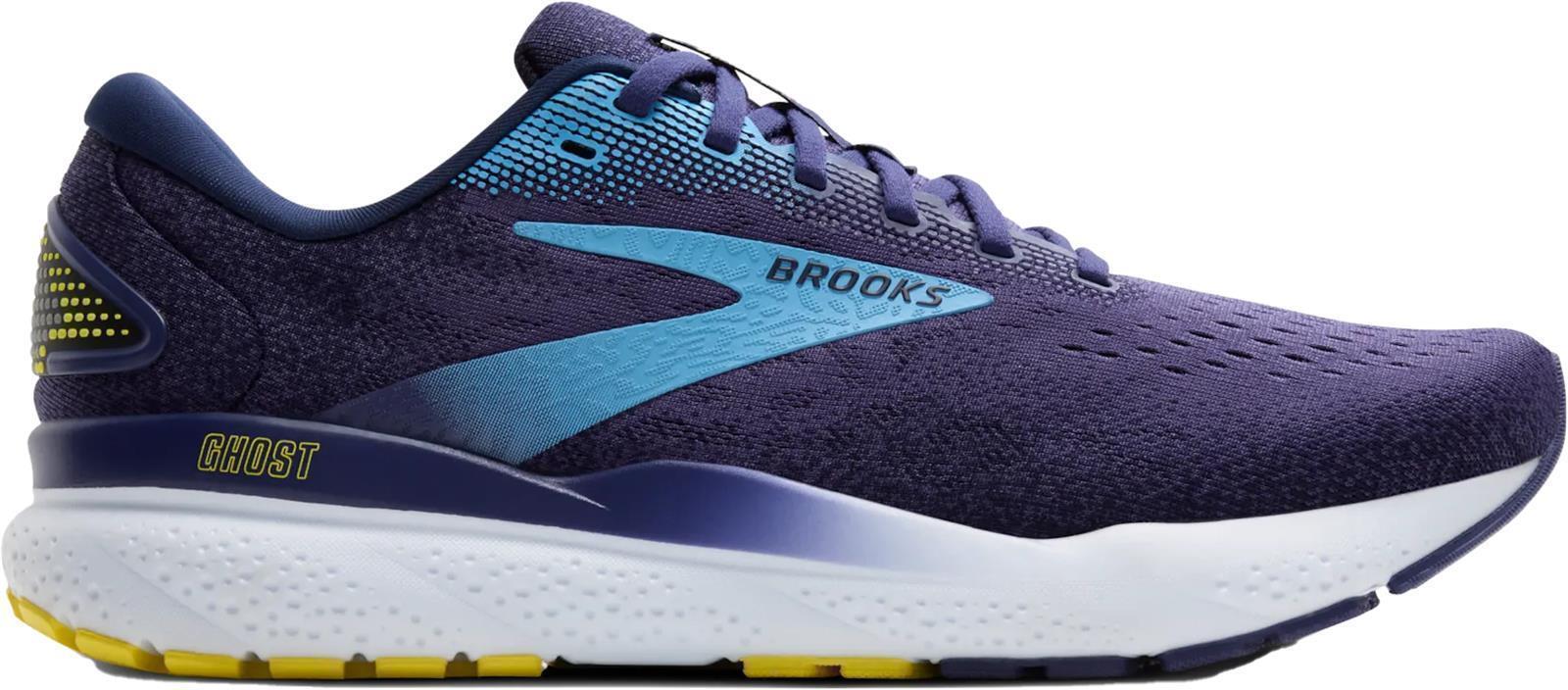 Brooks Herren Ghost 16 Laufschuh neutraler Laufschuh blau, weiß, gelb 47,5