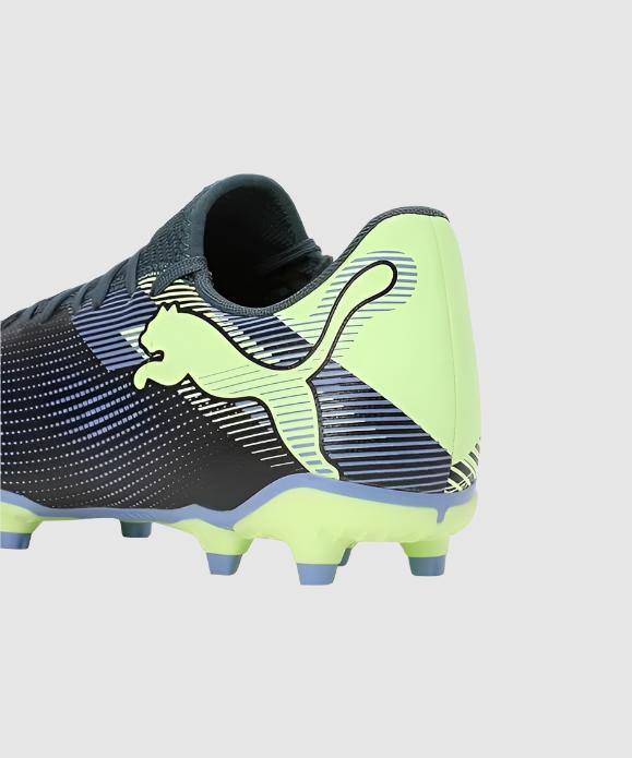 Puma Kinder Future 7 Play FG/ AG Fußballschuh grau- blau- grün