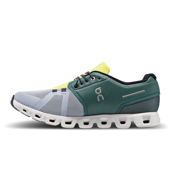 ON Herren Cloud 5 Laufschuh Freizeitschuh oliv-grau-neon grün 47.5