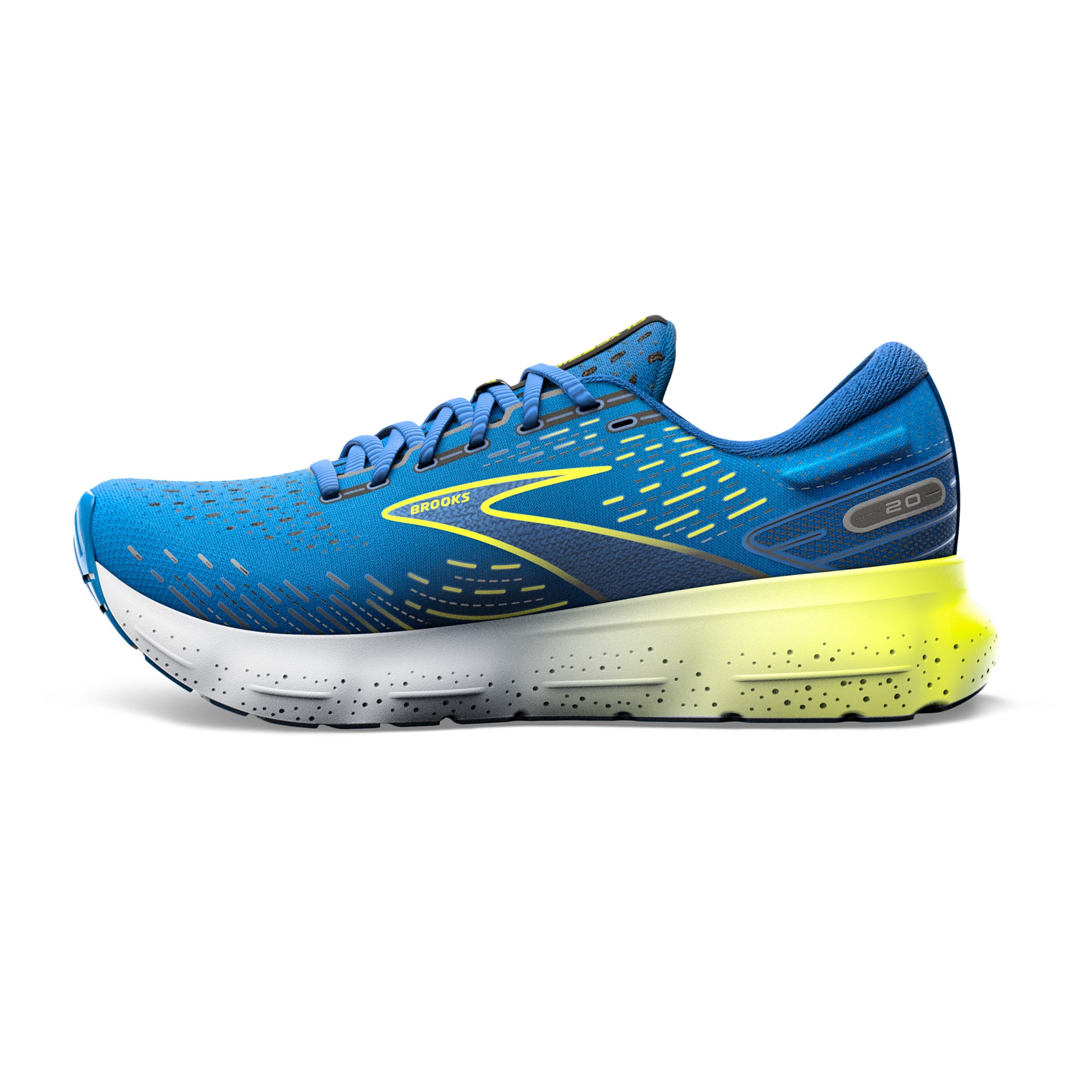 Brooks Herren Glycerin 20 Laufschuh blau-weiß-gelb 47.5