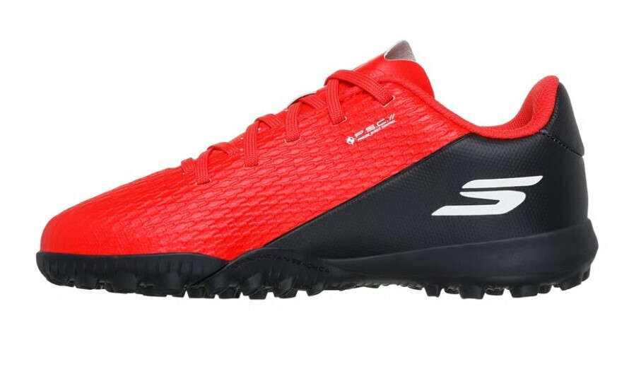 Skechers Kinder TD IC Fußball Hallenschuh rot-schwarz 31