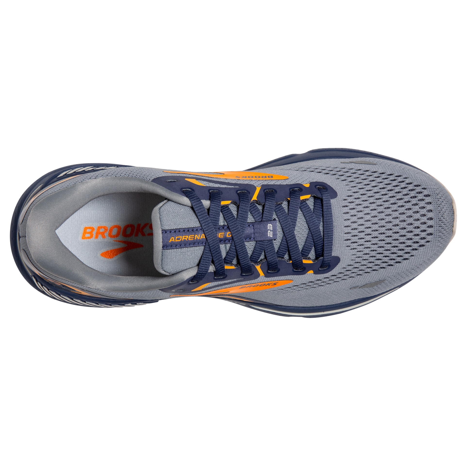 Brooks Herren Adrenaline GTS 23 Laufschuh grau-blau-orange 47.5