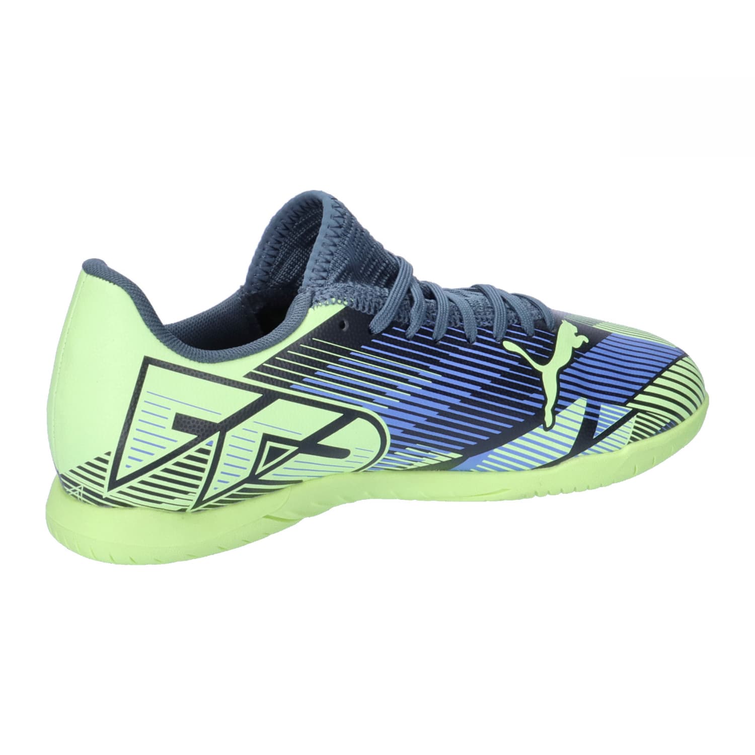 Puma Kinder Future 7 Play IT Fußballschuh Hallenschuh grau- blau- grün 35,5