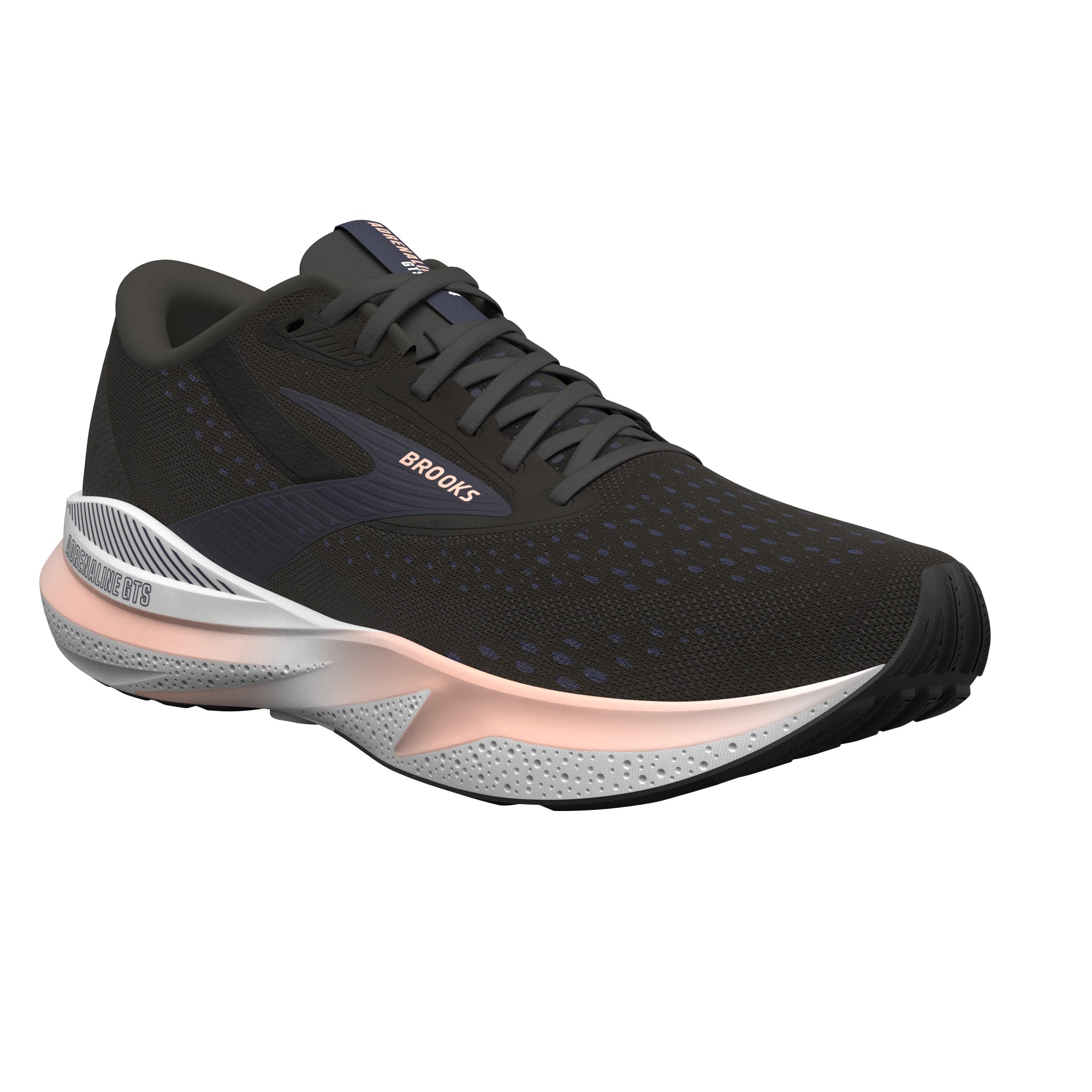 Brooks Damen Adrenaline GTS 24 Laufschuh gestützter Laufschuh schwarz, blau, weiß, coral