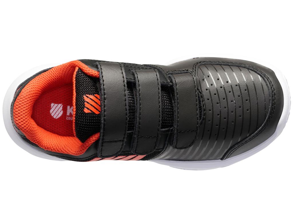 K-Swiss Kinder Court Express Strap Tenisschuh black-orange 28