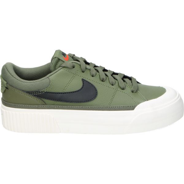Nike Damen Court Legacy Lift Sneaker Freizeitschuh oliv-weiß-schwarz 42.5
