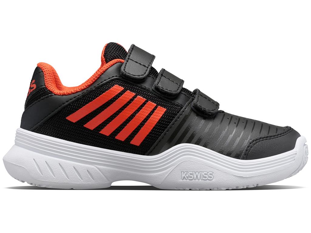 K-Swiss Kinder Court Express Strap Tenisschuh black-orange 28