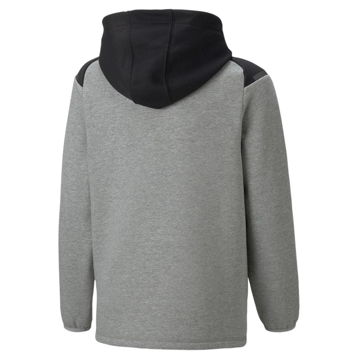 Puma Kinder teamCup Kapuzenjacke Sportjacke grau-schwarz