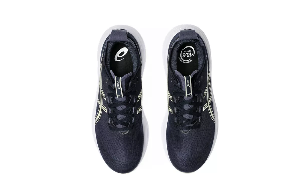 Asics Herren Gel- Nimbus 27 Laufschuh neutraler Laufschuh dunkelblau weiß 45