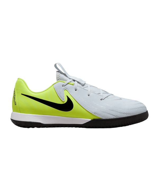 Nike Junior Phantom GX 2 Academy Fußballschuh Hallenschuh grau, gelb, schwarz 35,5