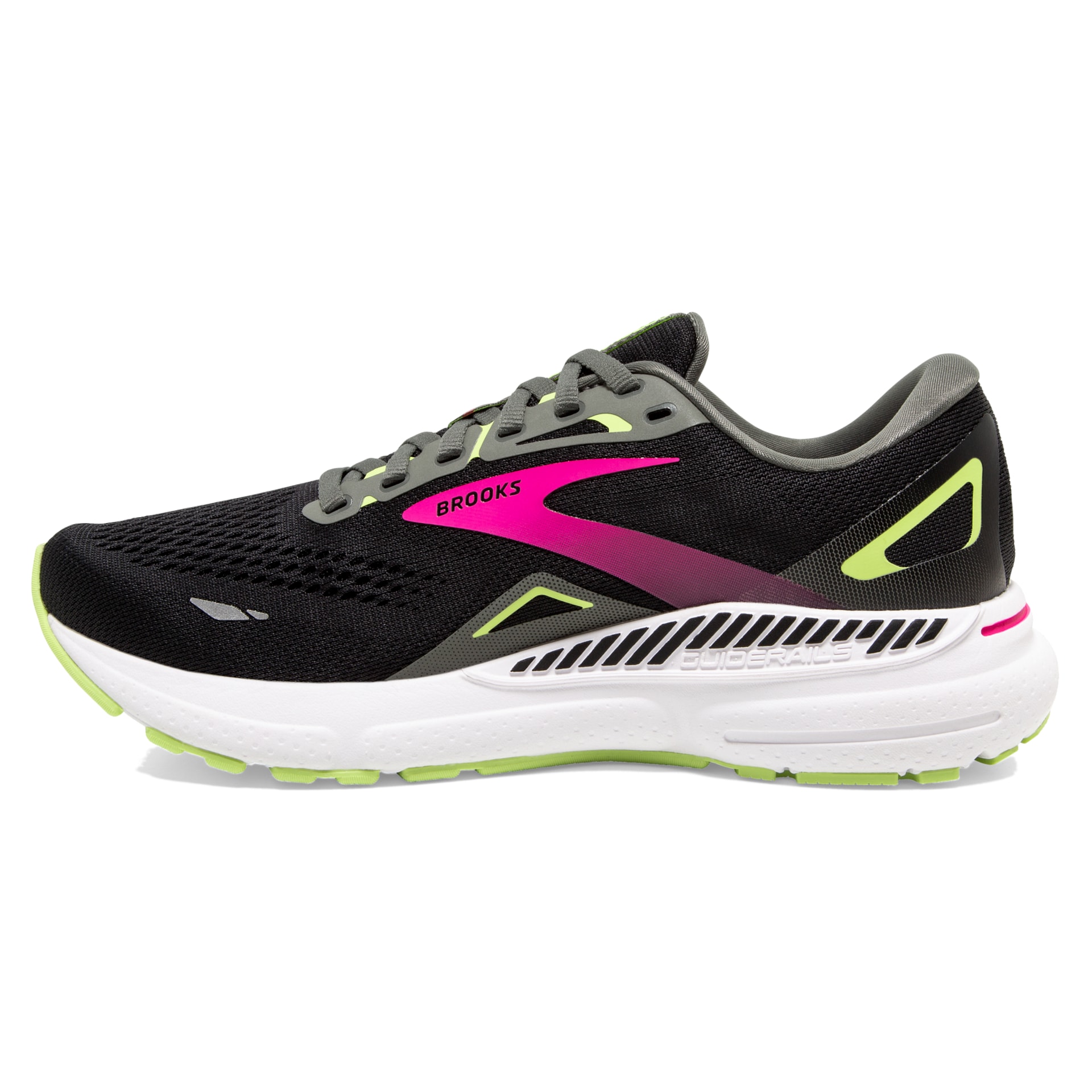 Brooks Damen Adrenaline GTS 23 Laufschuh wide schwarz-lila-grün 42