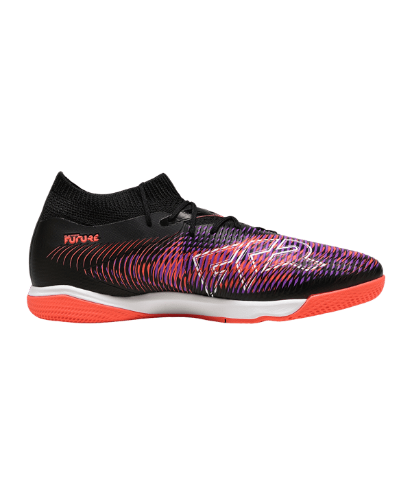 Puma Herren Future 8 Match IT Fußballschuh Hallenfußballschuh schwarz, weiß, orange, lila