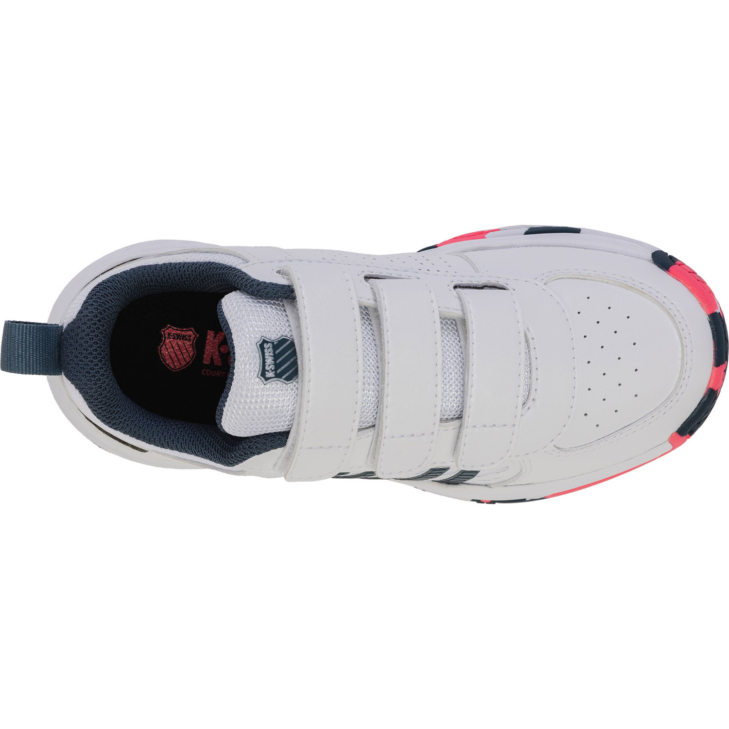 K- Swiss Kinder Court Express 2 Tennisschuh Sandplatzschuh weiß, blau, pink 34