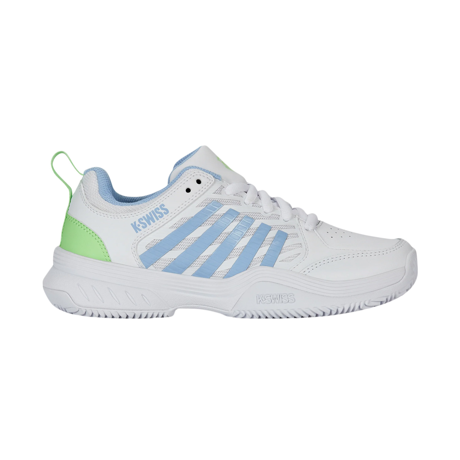 K- Swiss Damen Court Express 2 Clay Tennisschuh Sandplatzschuh weiß, blau, grün
