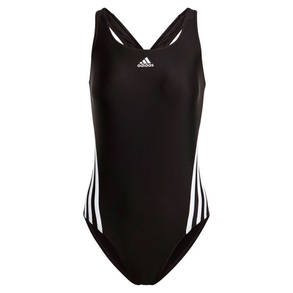 Adidas Damen 3-Streifen Badeanzug schwarz-weiß