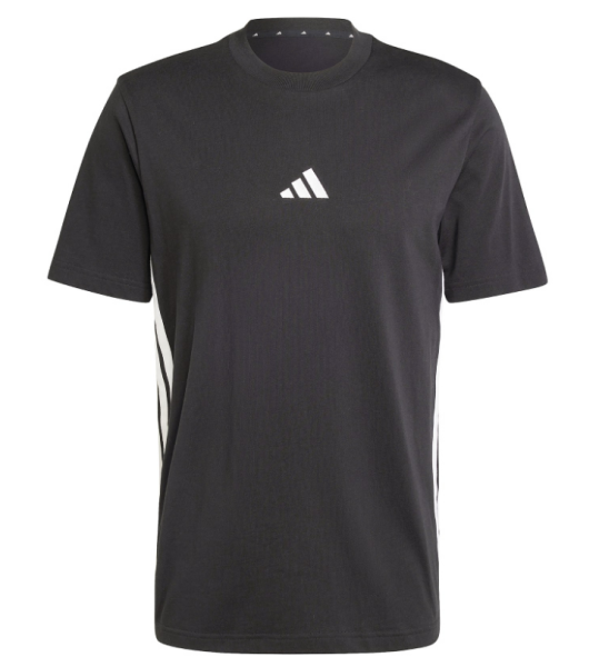 Adidas Herren 3 Streifen Jersey T- Shirt Freizeitshirt schwarz weiß