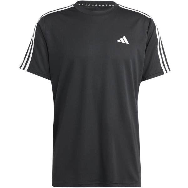 Adidas Herren Train Essentials Base 3-Stripes T-Shirt Sportshirt schwarz-weiß