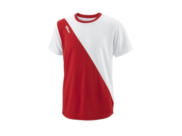 Wilson Jungen Team II Angle Crew Tennisshirt rot-weiß